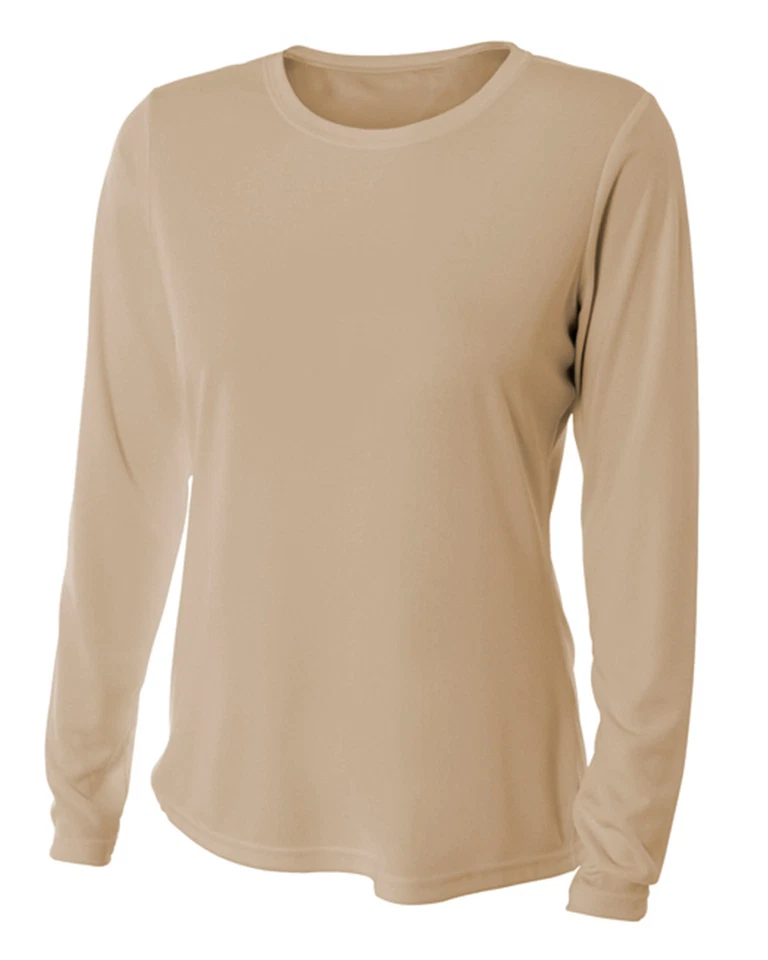 A4 NW3002 Ladies Long Sleeve Moister Wicking Cooling Performance Crew Shirt - Image 1 of 1