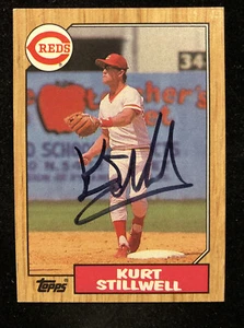 KURT STILLWELL 1987 TOPPS AUTOGRAPHED SIGNED AUTO BASEBALL CARD 623 REDS - Picture 1 of 1