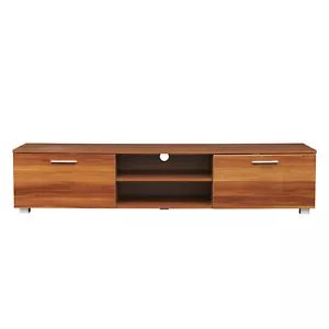 Walnut TV Stand for 70 Inch TV Stands Media Console Entertainment Center Table - Picture 1 of 9