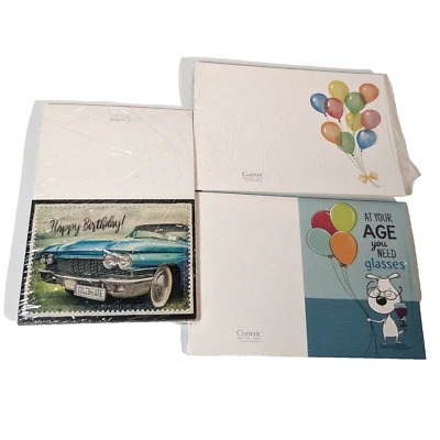 Lot of Current Birthday Greeting Cards, 3 New Sealed Packages, Classic Car, Dog - Image 1 of 4