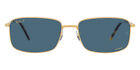 Ray-Ban RB3717 Sunglasses Gold Blue Polarized 60mm New 100% Authentic