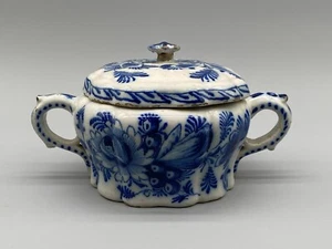 Olla Posset A Scarce c. 1690 English Delft 'Lamberth' con mango azul y blanco siglo XVII - Imagen 1 de 22