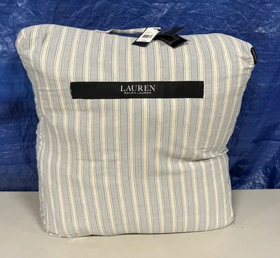 Ralph Lauren Home Graydon Negrita Rayas Doble Comdredón Dune/Chambray $300 Foto 1 de 4