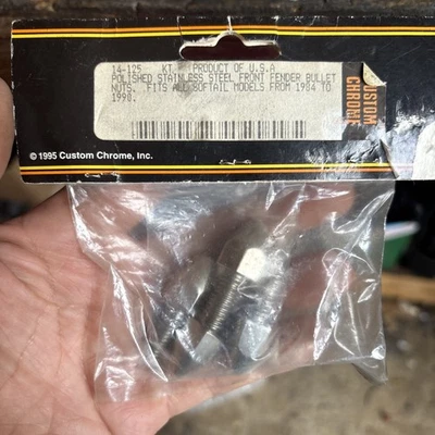 Guardabarros delantero Harley Davidson tuercas bala Softail 84-90 acero inoxidable Foto 1 de 4