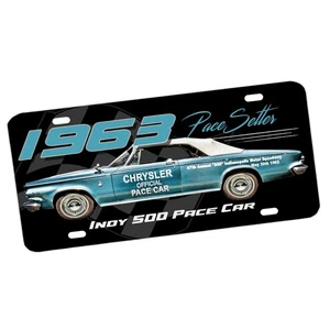 1963 Indy 500 Pace Car Pace Setter Novelty Sign Aluminum License Plate - Picture 1 of 3