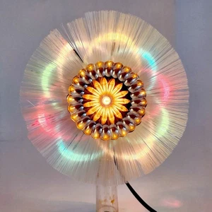 Vintage Doubl-Glo HALO Fibra Albero di Natale Topper 1970 Luci Colorate Riflettore 6" - Foto 1 di 19