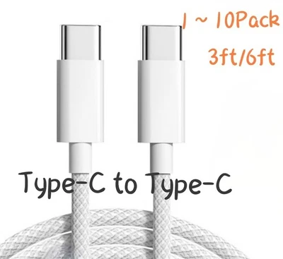 1-4PCS 3ft/6ft USB-C to USB-C Cable PD Fast Charger Cord For iPhone 15 16 17 - Image 1 of 4