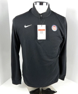 2022-23 Detroit Pistons Team Issued Black Quarter Zip Shirt Womens Nike L 33S - Image 1 of 4