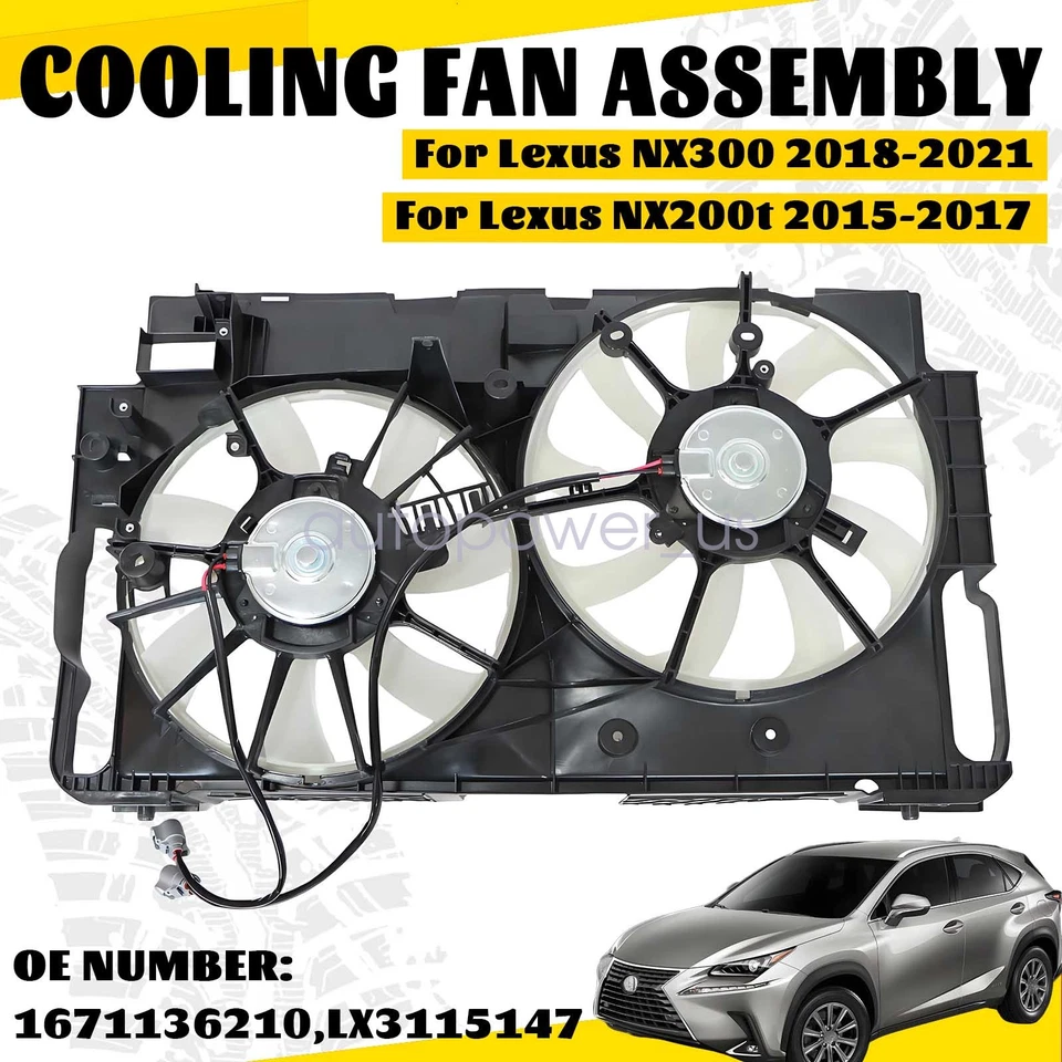 Juego de 1 conjunto de ventilador de refrigeración para Lexus NX300 2018-2021 2015-2017 Lexus NX200t Foto 1 de 4