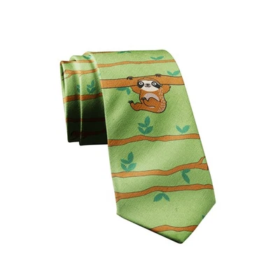 Hanging Sloth Necktie Funny Neckties for Men Nerdy Tie Mens Novelty TIes - Image 1 of 4