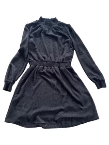 GRUNT Abito Casual Donna Nero Mini a Pois Maniche Lunghe (IT 44, EU 40) - Foto 1 di 3