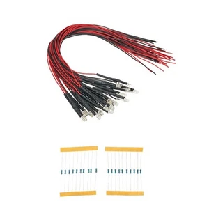 20pcs 3mm Warm White Led Lamp Light Set 12V ~ 18V For Train Layout - Picture 1 of 20