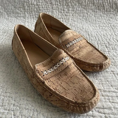 Женские пробковые мокасины Jack Rogers Dolce Driver 11 B бежевые без шнуровки на плоской подошве для вождения - Изображение 1 из 4