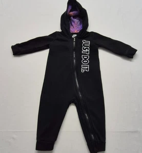 Felpa con cappuccio e zip intera Nike bambino "Just Do it" nera pezzo unico tg. 12 mesi - Foto 1 di 12