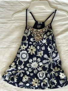 Justice Girls 12 Columpio Camiseta sin Mangas Correas Trenzadas Flores Volantes Dobladillo Correa Borlas - Imagen 1 de 17