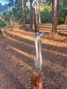 Hand Forged Carbon Steel Viking Sword Sharp Medieval Sword Battle Ready+Sheath - Picture 1 of 8