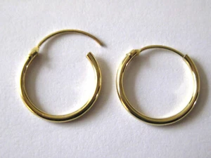 Creolen Ohrhänger 585'er Gold 14 Karat Ohrringe Paar       /  X480 - Bild 1 von 8