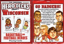 Wisconsin Football & Basketball Heroes Playing Cards Poker Size Deck Custom