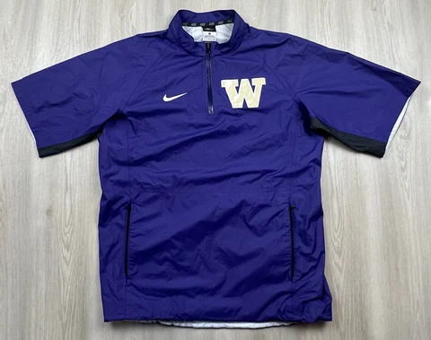 Nike Storm Fit Washington Huskies Short Sleeve Windbreaker 1/4 Zip Mens Small Cover