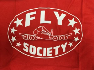 Fly Society Mens Graphic Print Short Sleeve T-Shirt Red Large - Picture 1 of 5