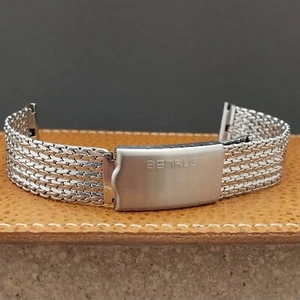 19mm Benrus Stainless Steel Mesh JB Champion Unused 1960s Vintage Watch Band - Picture 1 of 8