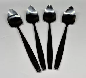 Juego de 4 cucharas de pomelo vintage de acero inoxidable con borde dentado hechas en Taiwán - Imagen 1 de 7
