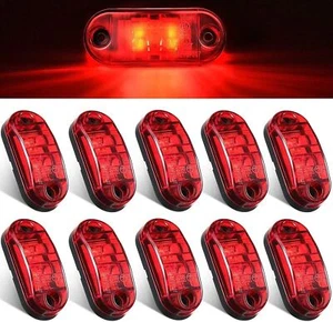 10 Pcs Red 12V 2-LED Side Tail Marker Lamps, E-Marked for Trucks, Lorries Buses - Picture 1 of 7