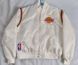 VTG RARE STARTER LOS ANGELES LAKERS 1985 NBA WORLD CHAMPS SATIN JACKET SZ XL - Picture 1 of 8