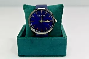 Nuevo Reloj Ted Baker Cuero Azul Pistola 10031563 $185 - Imagen 1 de 5