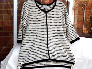 Pure Collection Cream Black   100% Cashmere Asymmetric Jumper Relaxed Fit - Picture 1 of 8