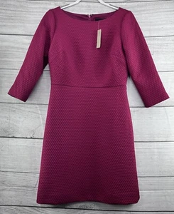 J.CREW $148 Textured Metalasse Lined Boatneck Pink Shift Dress Size 8 Formal - Picture 1 of 9
