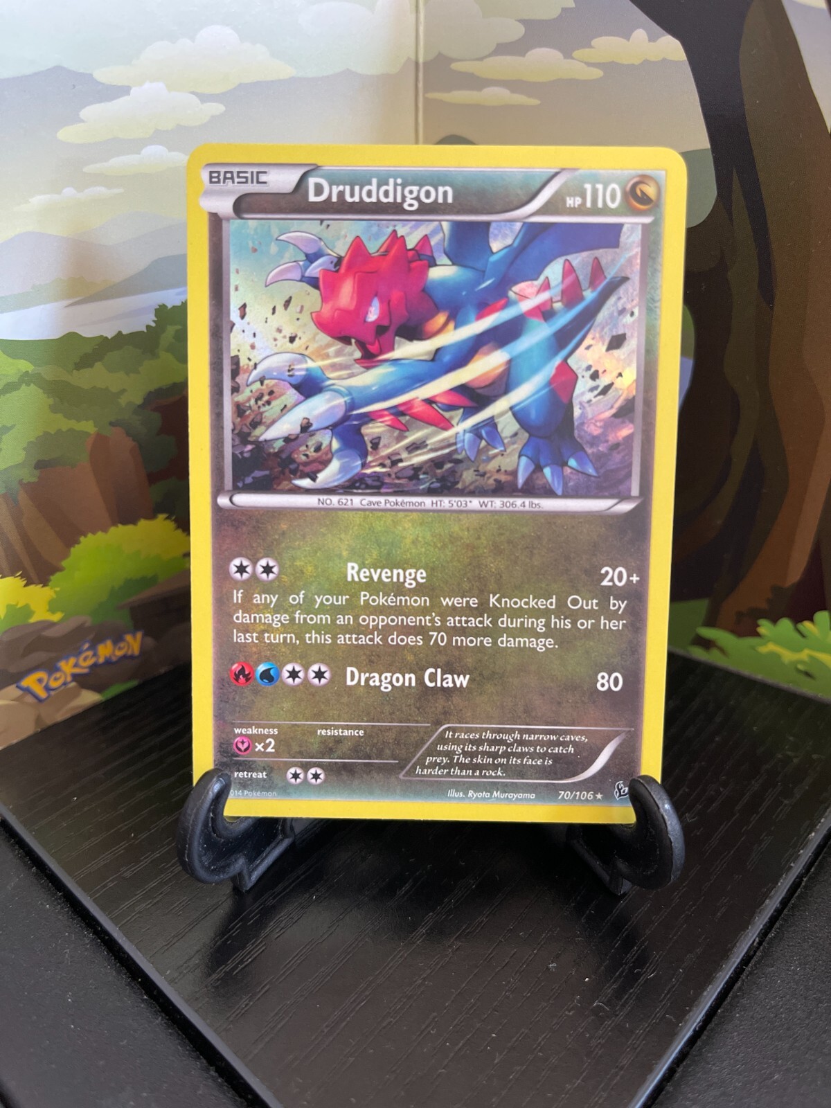 Druddigon 70/106 - Flashfire - Holo Rare - Pokemon Card TCG - LP