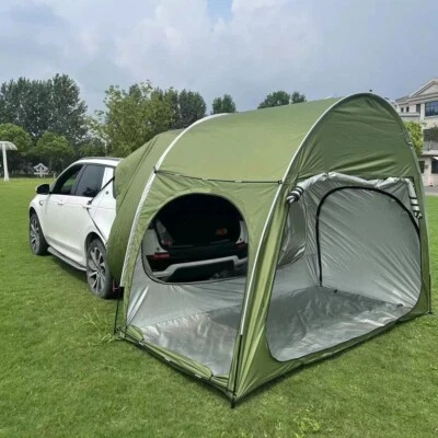 Portable Outdoor 210D Oxford Automatic quick open SUV car tailgate tent Green - Image 1 of 4