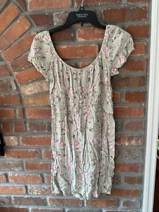 Kingston Grey Summer Dress Kids Girls Green Floral Cotton Size L (12-14) - Picture 1 of 4