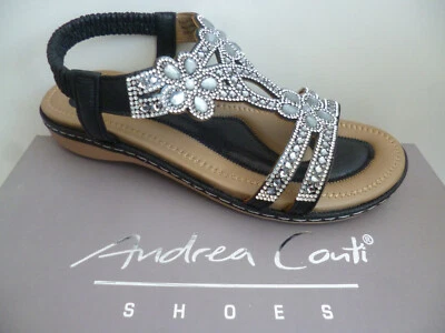 Andrea Conti Sandale Sandalen Sandalette Sandaletten Schuhe schwarz 1549004