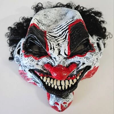 California Costumes Scary Clown Halloween Mask with Attached Wig - Image 1 of 4