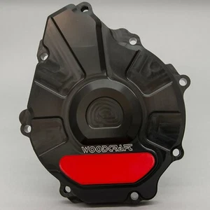 CUBIERTA DEL MOTOR DEL ESTATOR SUZUKI 2017-2024 GSXR 1000 WOODCRAFT LHS - PLACA DE DESLIZAMIENTO ROJA - Imagen 1 de 10