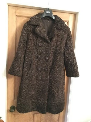 VINTAGE ANTIQUE REAL CURLY PERSIAN  LAMB FUR SHEEPSKIN OAT - Image 1 of 4