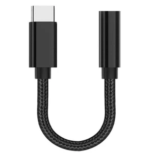 Cable conector adaptador auxiliar universal USB tipo C a 3,5 mm para auriculares para Android negro - Imagen 1 de 1