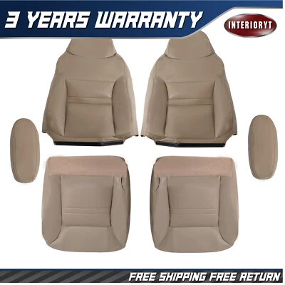 Cubierta de asiento de cuero tostada inferior y trasera 6 piezas apta para Ford Excursion 2000 2001 Foto 1 de 4