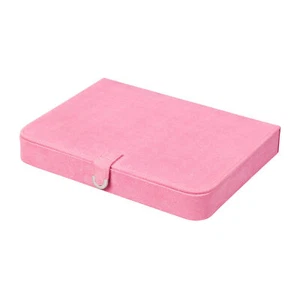 Bubblegum Pink 12 x 9 Plush Fabric Jewelry Box, Cameron - Afbeelding 1 van 5