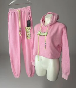 Forever 21 Barbie Frottee Trainingsanzug Sweats Hoodie Lounge Junior S-XS rosa - Bild 1 von 13