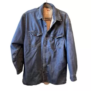 Levis Hemd Herren XL Shacket blau Knopf Fleece Sherpa Chore Mantel Scheunenjacke - Bild 1 von 4