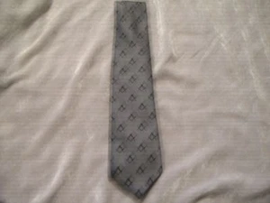 Gray Necktie Black Square Compass Masonic Blue Lodge Freemason Fraternity NEW! - Picture 1 of 2