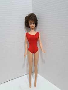 1961 Mattel Black Bubble Cut 850 Barbie Doll #8 BothEarrings Pale Lips Toe Japan - Picture 1 of 18