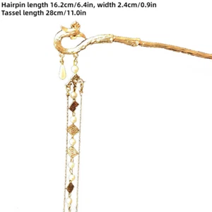 Handmade Chinese Women Girl Hairpin Tassel Kanzashi Step Shake Hair Clip Cosplay - Picture 1 of 6