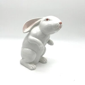 Fitz and Floyd White Ceramic Bunny Rabbit Figurine Easter Decor 1985 - Picture 1 of 7
