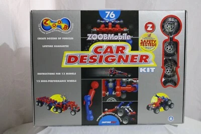 ZOOBMOBILE CAR DESIGNER KIT 76 PIECES INSTRUCTIONS FOR 13 MODELS 12 WHEELS - Image 1 of 3