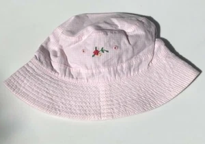 NEW Vintage Reversible Baby GAP Pink Gingham Sun HAT Size L XL 12-18-24 mo NWT - Picture 1 of 3