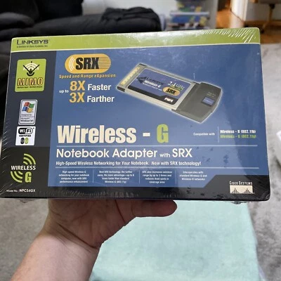 Linksys WPC54GX Wireless-G NotebookAdapter With Srx New Sealed - Image 1 of 4